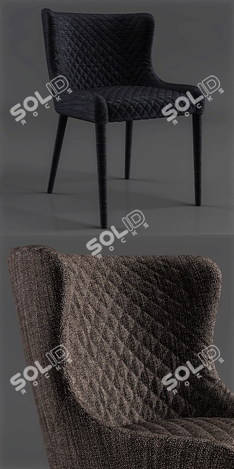 Chic Quilted Dining Chair 3D model image 2