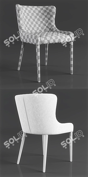 Chic Quilted Dining Chair 3D model image 3