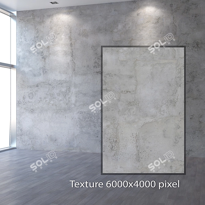 Seamless Concrete Wall Texture 3D model image 2