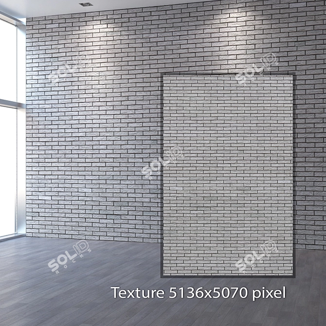 Title: Seamless White Bricklaying Texture 3D model image 2