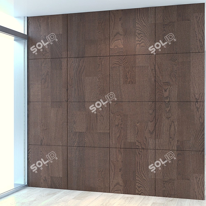 Versatile Wood Panel for Seamless Interiors 3D model image 1