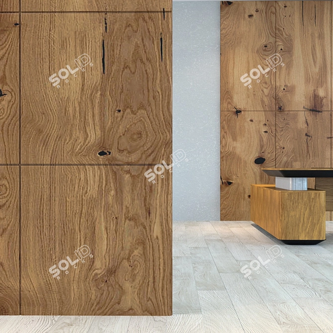 Title: Versatile Wood Panel for Seamless Interior Design 3D model image 2