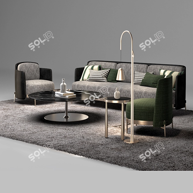 Modern Design - Minotti Tape Armchair 3D model image 2