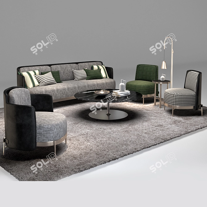 Modern Design - Minotti Tape Armchair 3D model image 3