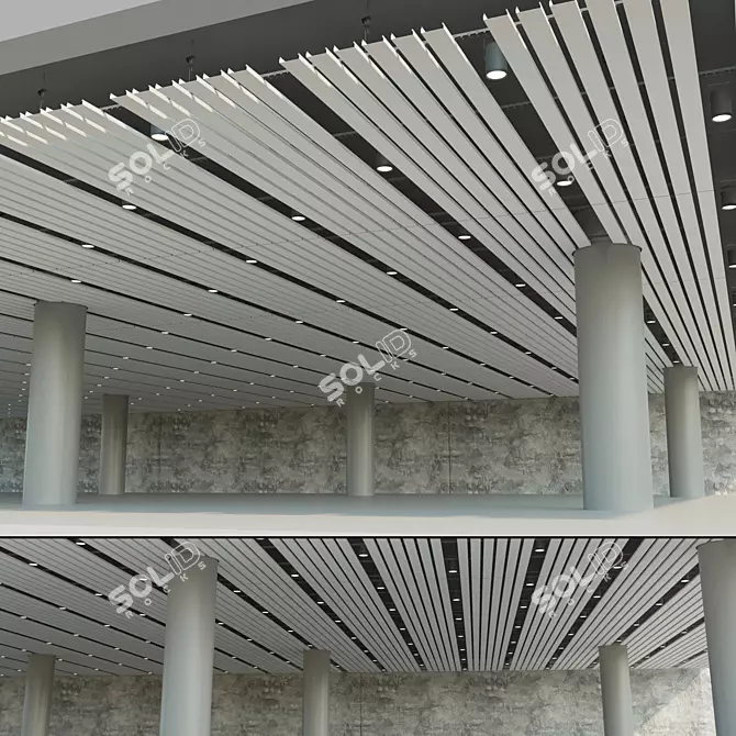 Reinforced Metal Suspended Ceiling Kit 3D model image 1