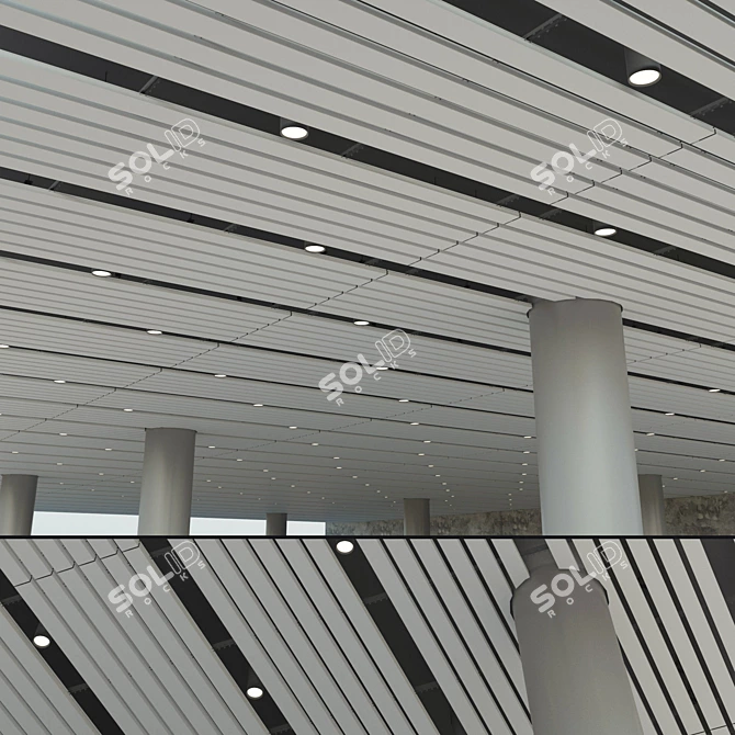 Reinforced Metal Suspended Ceiling Kit 3D model image 3