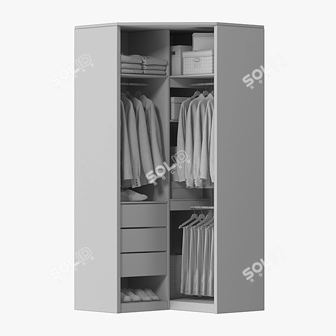 Modern Wardrobe - Stylish and Spacious 3D model image 3