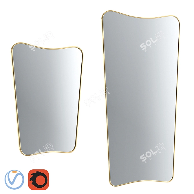 Reflective Elegance: Gubi FA33 Mirror 3D model image 1