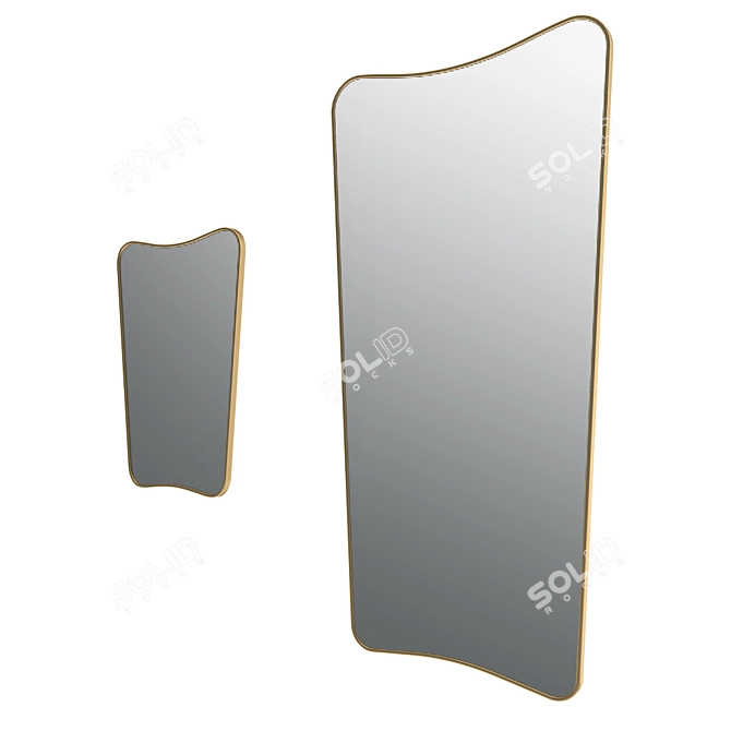 Reflective Elegance: Gubi FA33 Mirror 3D model image 2