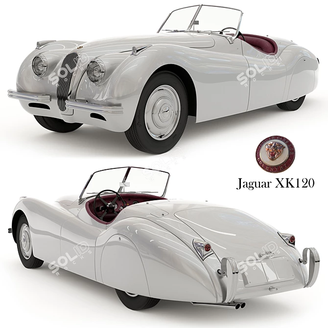 Classic Jaguar XK120: Sporty Elegance 3D model image 1