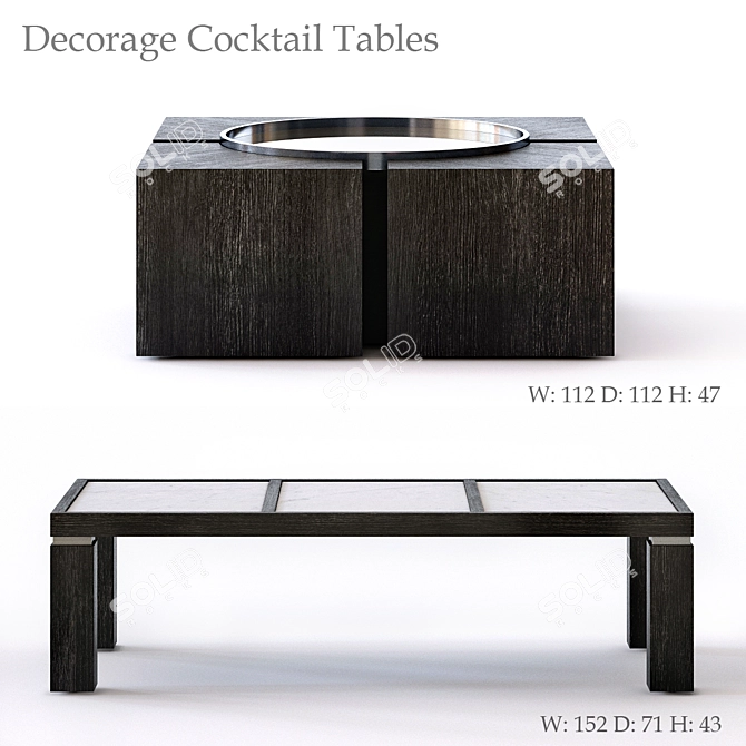 - Title: Decorage Cocktail Tables - Contemporary Elegance for Your Space 3D model image 1