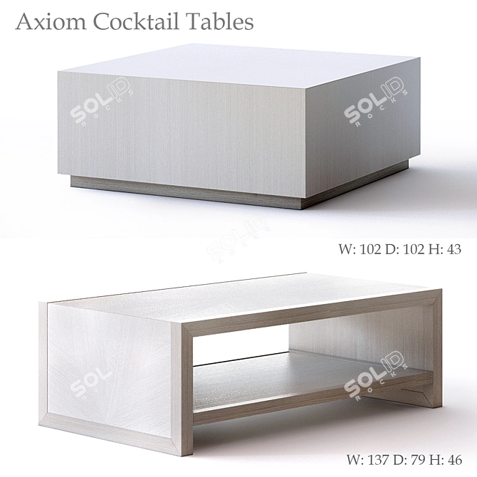 Bernhardt Axiom Square Cocktail Table 3D model image 1