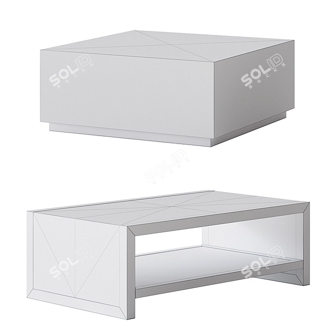 Bernhardt Axiom Square Cocktail Table 3D model image 3