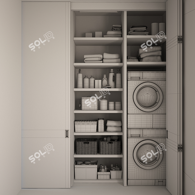 Modern Bathroom Furniture Set 3D model image 2