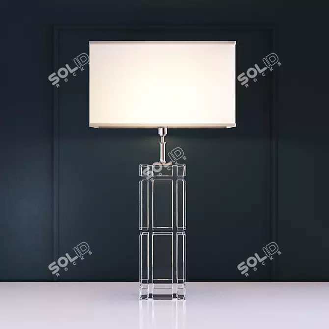 Elegant Crystal Column Table Lamp 3D model image 1
