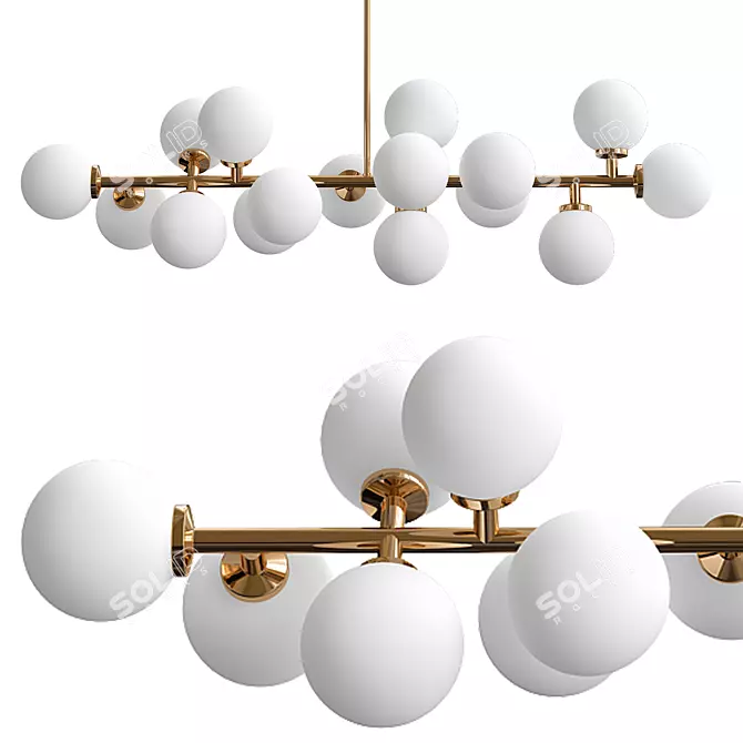 Sleek LED Chandelier: Contemporary Elegance 3D model image 1