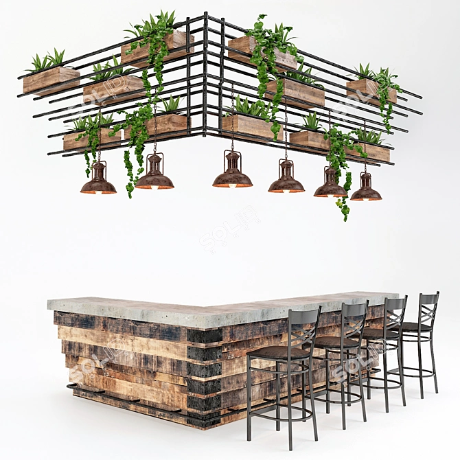 Title: Industrial Loft Bar Collection 3D model image 1