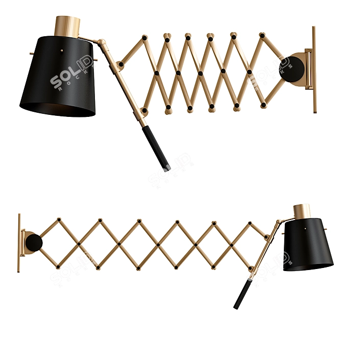 Elegant Pastorius Wall Light 3D model image 1