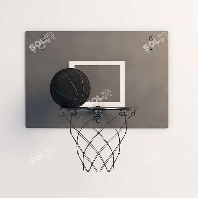 IKEA SPANST Basketball Set: Hoop & Ball 3D model image 1