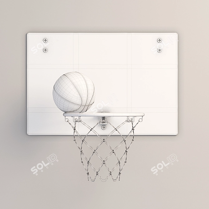 IKEA SPANST Basketball Set: Hoop & Ball 3D model image 2