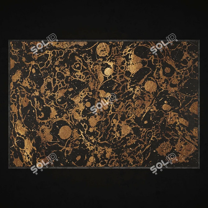 Elegant Black and Gold Paintings 3D model image 3