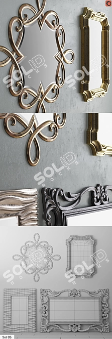 Elegant Mirror Collection Set for Luxurious Décor 3D model image 3