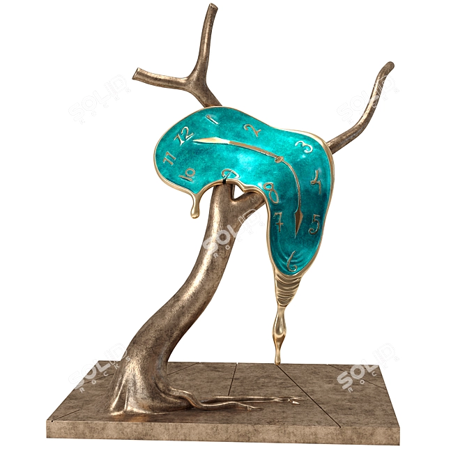 Dali's Time Sculpture: Bronze Masterpiece 3D model image 1