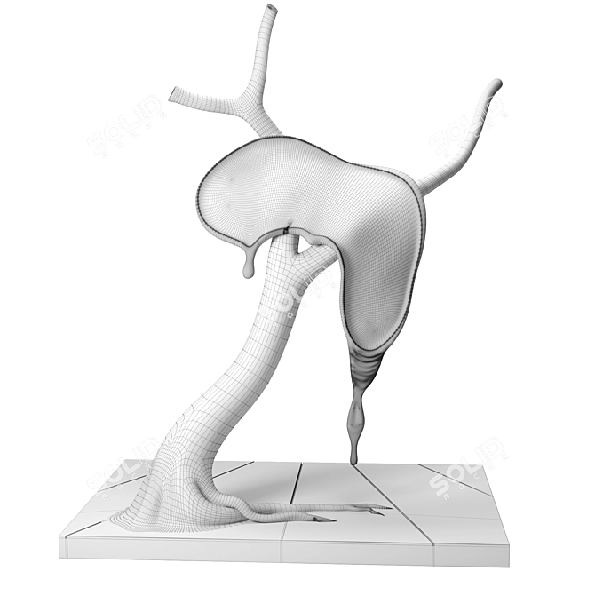 Dali's Time Sculpture: Bronze Masterpiece 3D model image 3