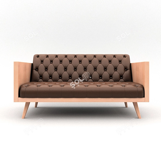 Luxury Leather Sofa 3D model image 2