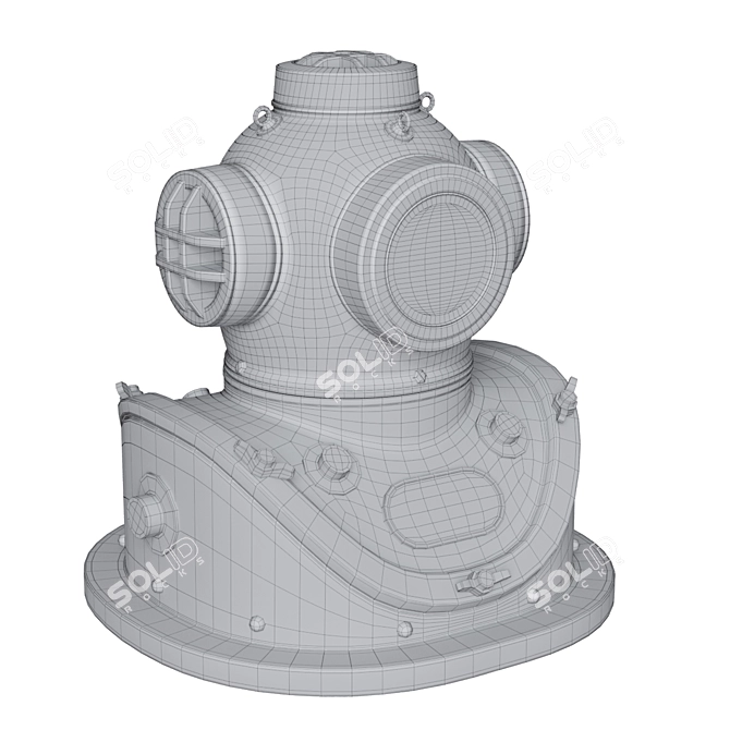 Dive Into Style with Diving Helmet 3D model image 3