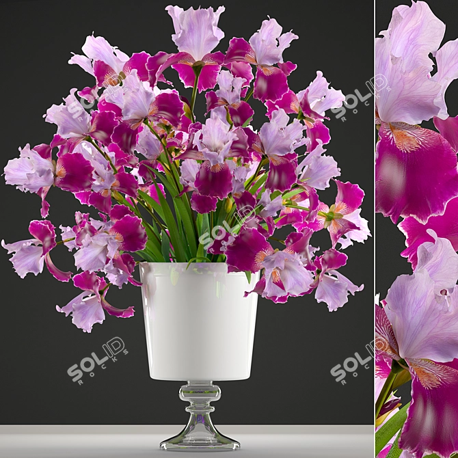 Scandinavian Iris Bouquet 3D model image 1