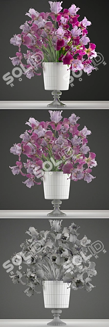 Scandinavian Iris Bouquet 3D model image 3