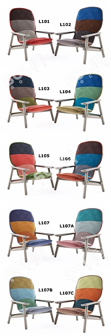 Modern Lilo Moroso Armchair: Comfort in Style 3D model image 3