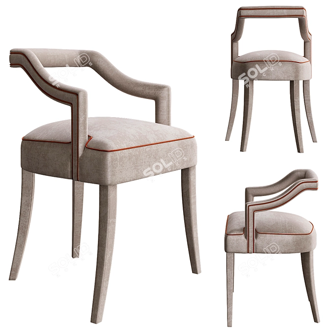 Title: Oka Modern Dining Chair 3D model image 1