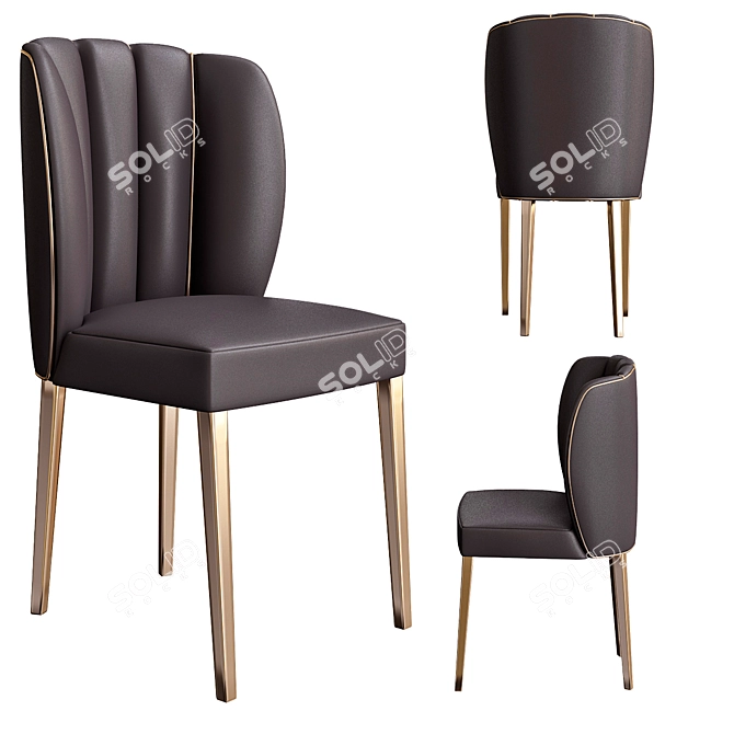 Elegant Dalyan Dining Chair 3D model image 1