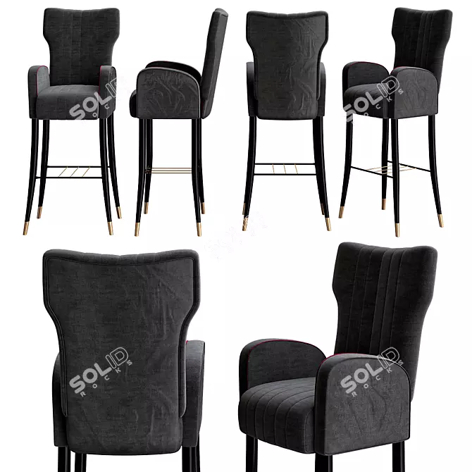 Elegant Davis Bar Chair 3D model image 1