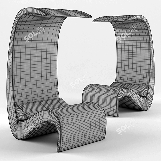 Amoebe Highback: Stylish Shelter Chair 3D model image 2