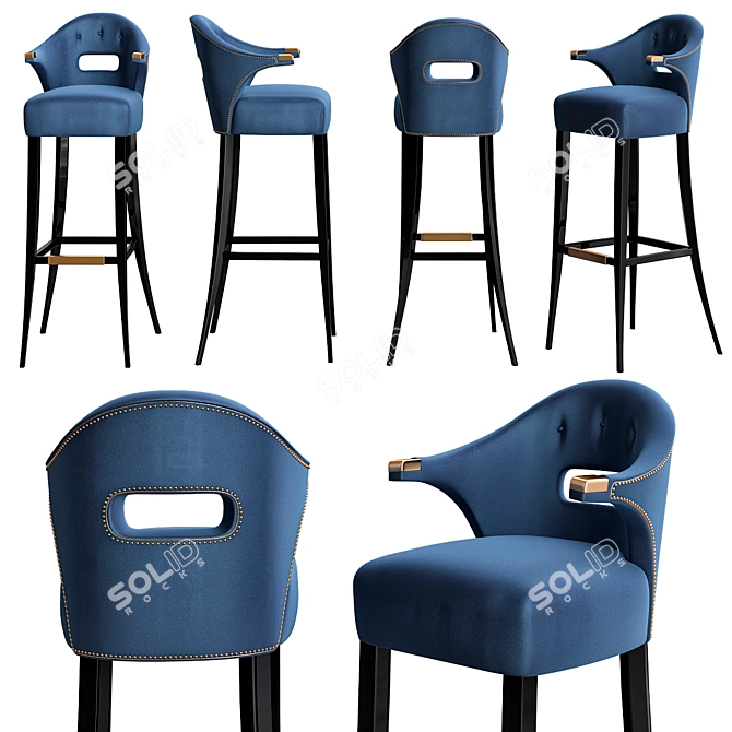 Nordic-inspired Nanook Bar Chair 3D model image 1