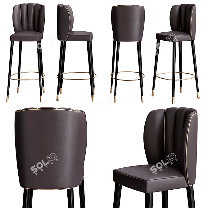 Dalyan Bar Chair: Elegant and Stylish 3D model image 1