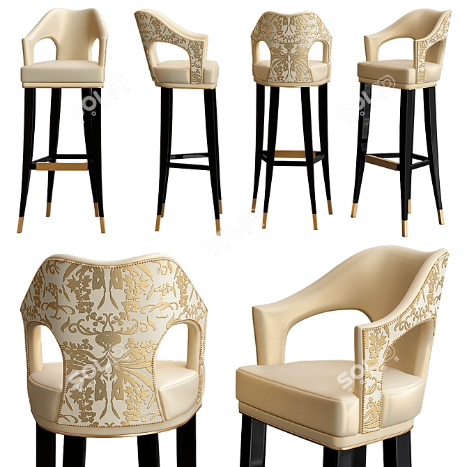 Brabbu N20 Bar Chair: Sleek and Stylish Seating 3D model image 1