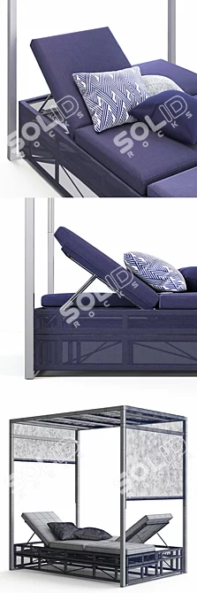 Dune Double Chaise: Sophisticated Outdoor Lounging 3D model image 2