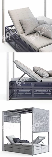 Dune Double Chaise: Sophisticated Outdoor Lounging 3D model image 3