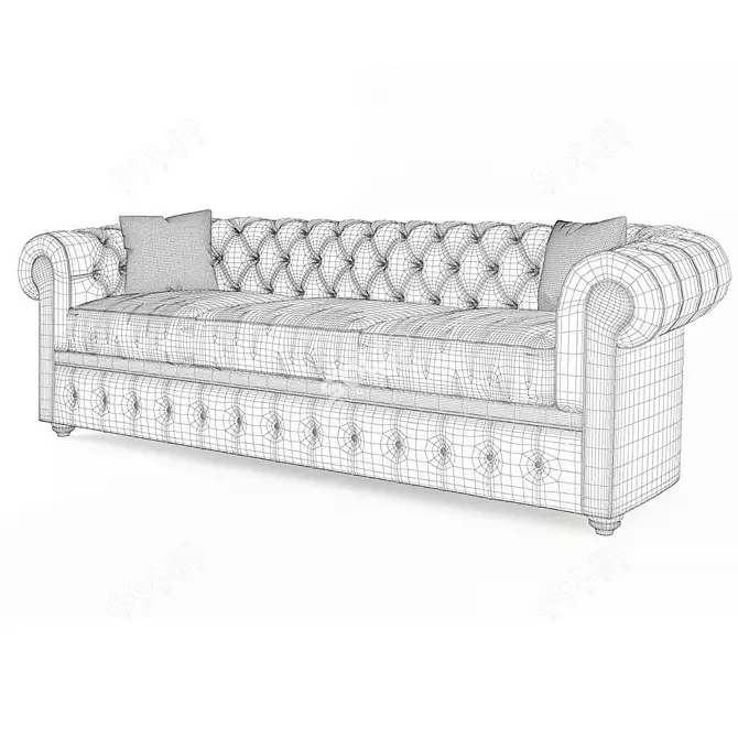 Luxury Chesterfield Sofa by Mantellassi 1926 3D model image 2
