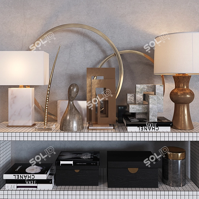 Contemporary ARTERIORS Decor Set 3D model image 2