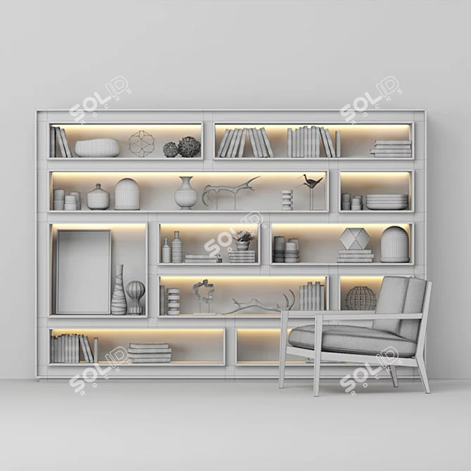 Elegant Sideboard and Armchair Combo 3D model image 2