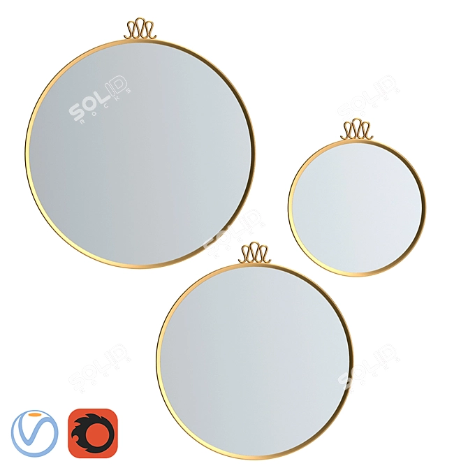 Gubi Randaccio Mirror: Elegant and Versatile! 3D model image 1