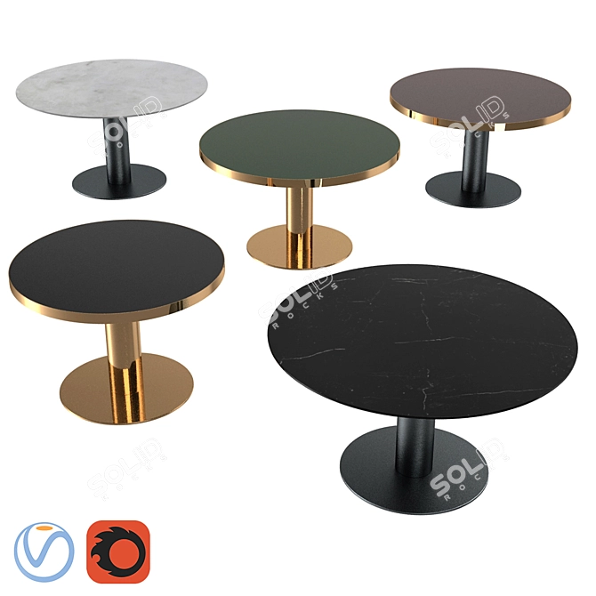 Premium Gubi Round Table Set 3D model image 1