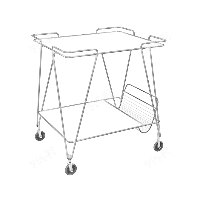 Gubi Mategot Trolley: Stylish and Versatile Storage 3D model image 2