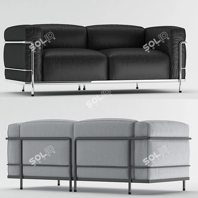 Elegant Cassina Lc3 Sofa 3D model image 1