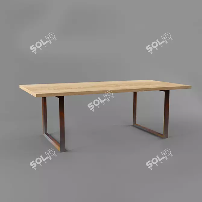 Elegant 220cm Dining Table 3D model image 1